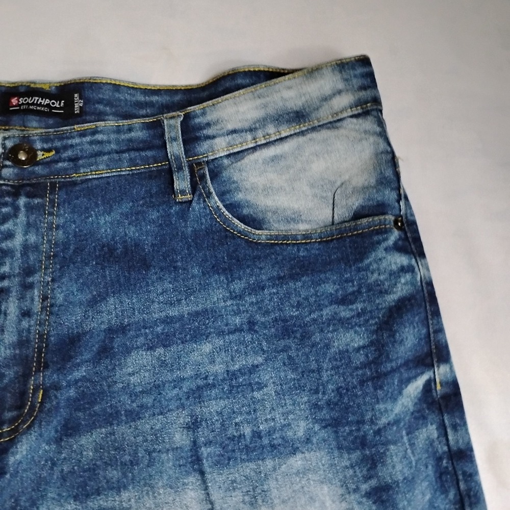 Southpole Shorts 42 Jean Jorts Relaxed Baggy Skater Y2K Grunge Denim - Picture 10 of 14